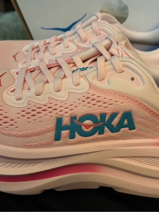 Hoka Shoes - Hoka Women's Bondi 9 Rose teal and petal Athletic Running Shoes with Teal Logo